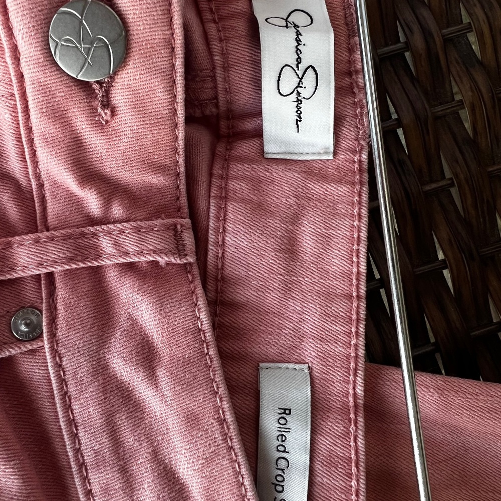 Jessica Simpson Rolled Crop Skinny Jeans Coral